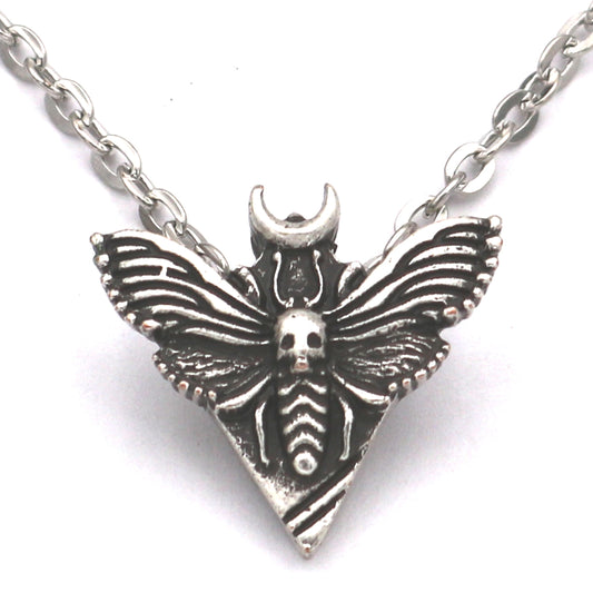 Cute Metal Moth Pendant Necklace for Men - Popular European and American Style