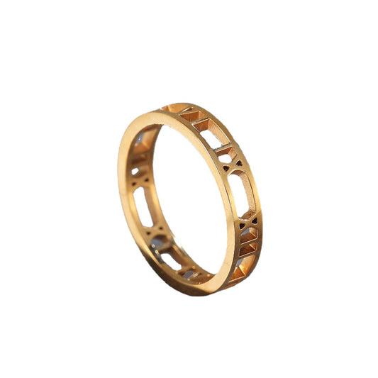 Hollowed Out Roman Digital Women's Ring