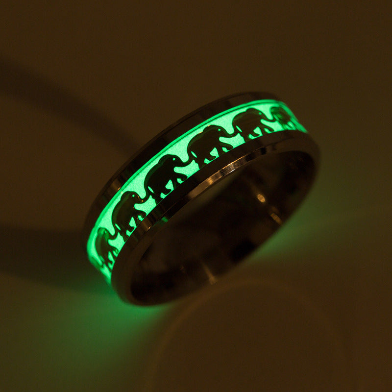 Luminous Elephant Ring - Animal Series Jewelry for Men