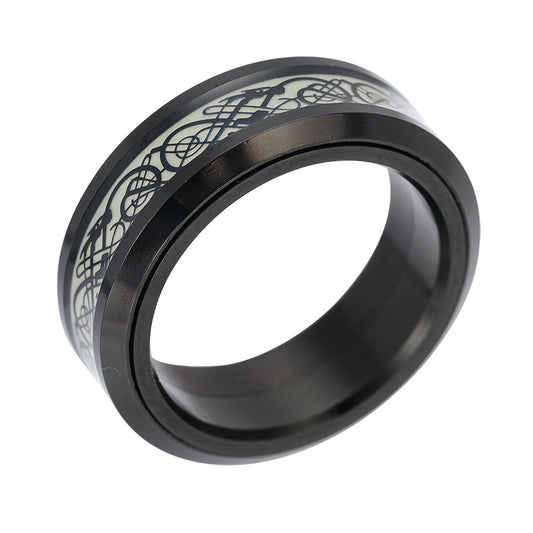 Dragon Pattern Rotating Night Light Ring for Men - Wholesale Jewelry