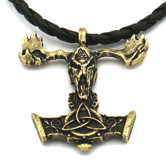 Viking Odin Hammer Rune Pendant Necklace - Norse Legacy Collection