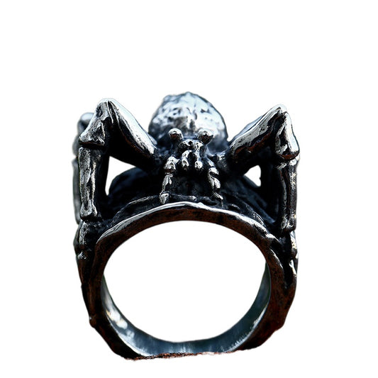 Retro European and American Titanium Steel Spider Ring for Men – Wholesale Stainless Steel Casting Jewelry