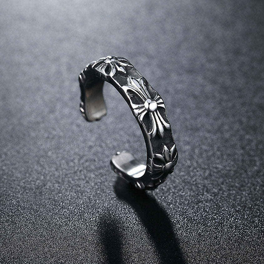 Croix Cross Opening Titanium Steel Rings for Men