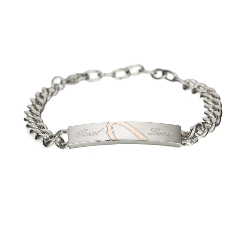 Classic Puzzle Love Couple Bracelet - Titanium Steel Valentine's Day Jewelry