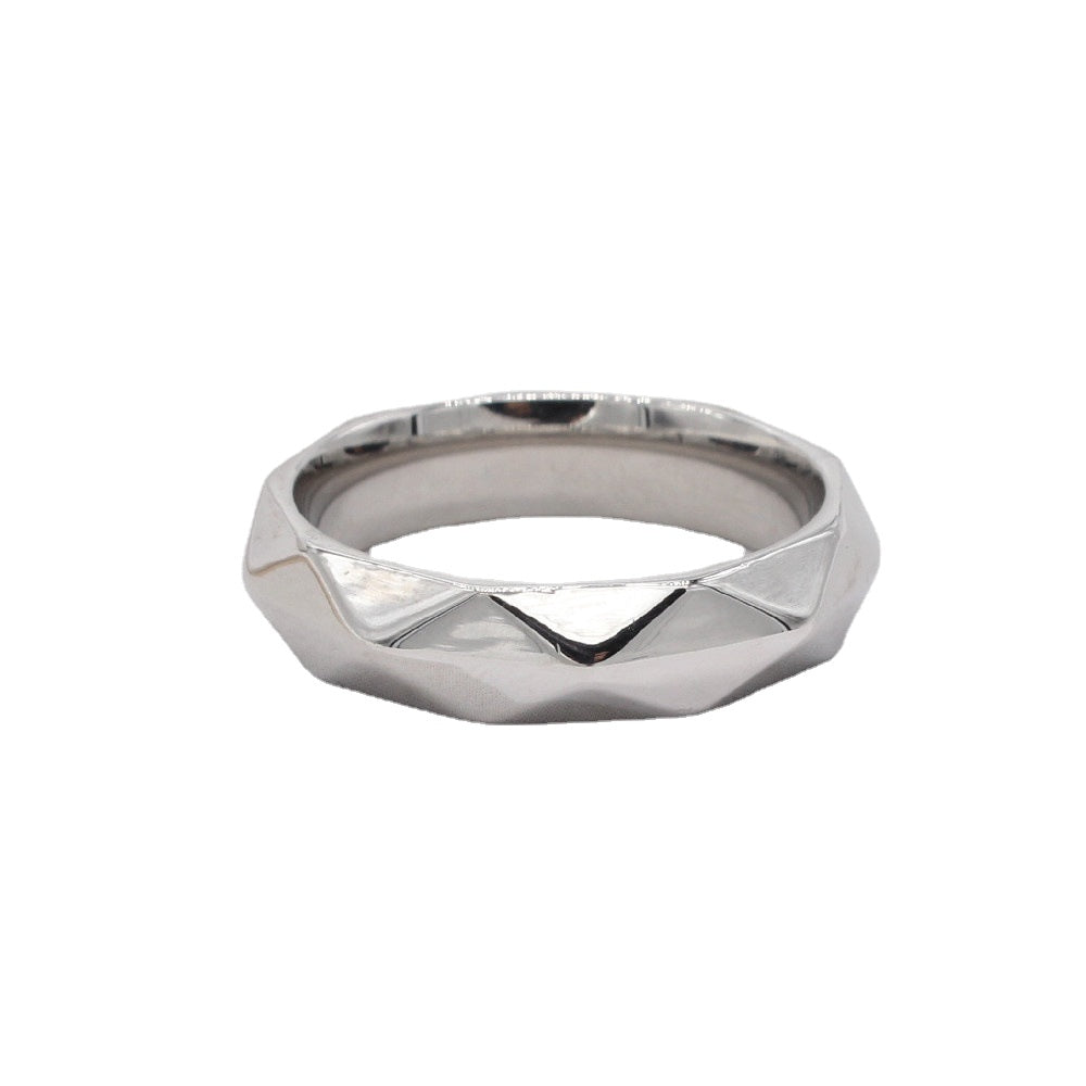 Men's Titanium Steel Diamond Ring - Simple and Fashionable Jewelry