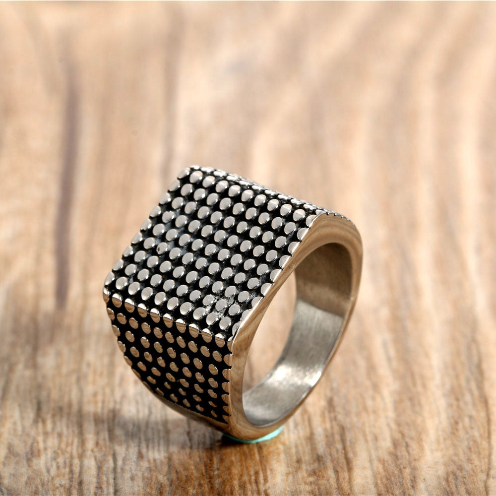 Titanium Steel Retro Punk Gypsy Ring for Men - Unique Holiday Gift, Sizes 8-12