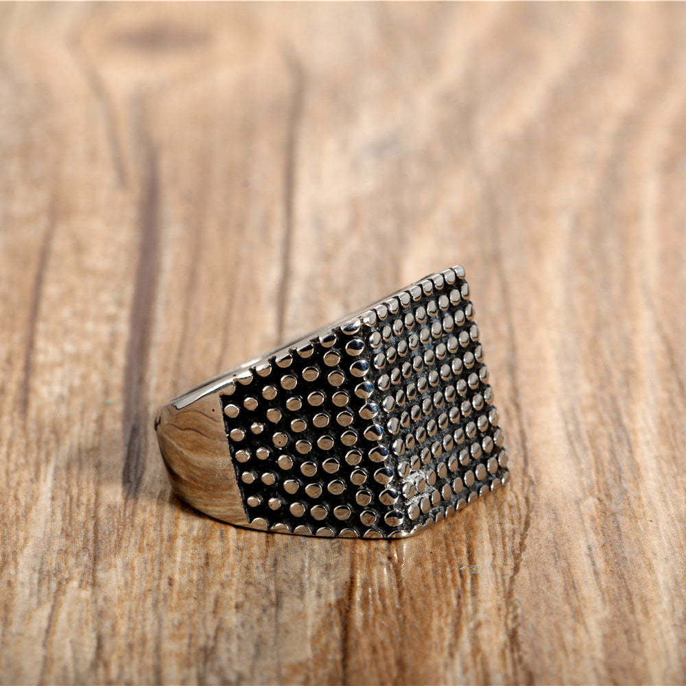 Titanium Steel Retro Punk Gypsy Ring for Men - Unique Holiday Gift, Sizes 8-12