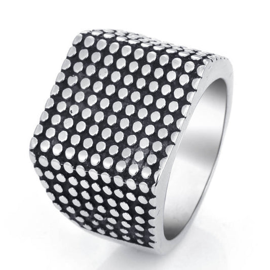 Titanium Steel Retro Punk Gypsy Ring for Men - Unique Holiday Gift, Sizes 8-12