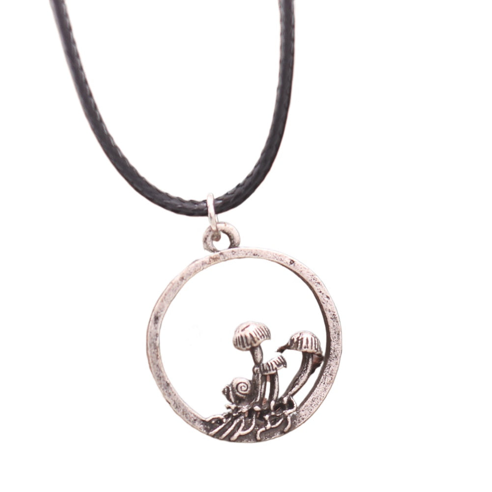 European Mushroom Circle Pendant Necklace from Planderful - Norse Legacy