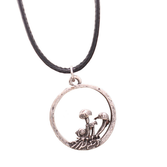 European Mushroom Circle Pendant Necklace from Planderful - Norse Legacy