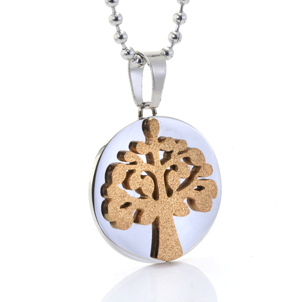 Stainless Steel Tree of Life Pendant Necklace - Elegant Titanium Steel Jewelry for Men and Women