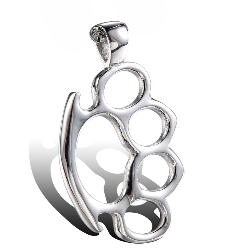 Urban Style Titanium Steel Tiger Finger Pendant for Hip-Hop Enthusiasts - Personalized Boxing Design for Men and Women