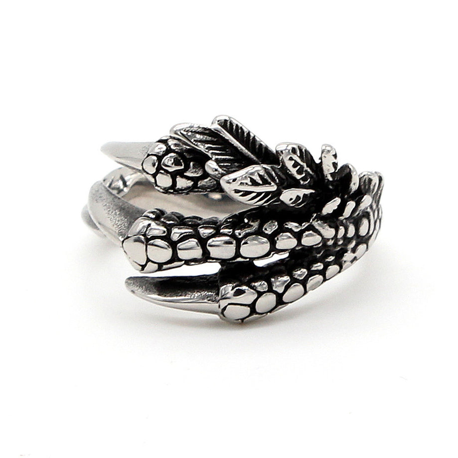 Retro Punk Dragon Claw Men's Titanium Steel Ring for Wholesale Trading of Foreign Jewelry