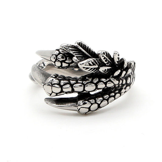 Retro Punk Dragon Claw Men's Titanium Steel Ring for Wholesale Trading of Foreign Jewelry