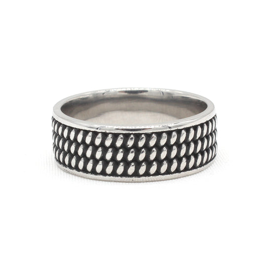 Personalized Retro Titanium Steel Men's Ring - European and American Style Wholesale Jewelry