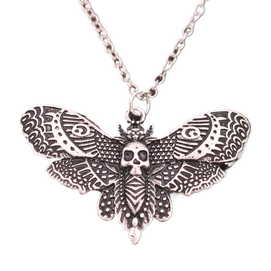 Moth Skeleton Pendant Necklace for Men - Trendy Insect Jewelry from the Norse Legacy Collection