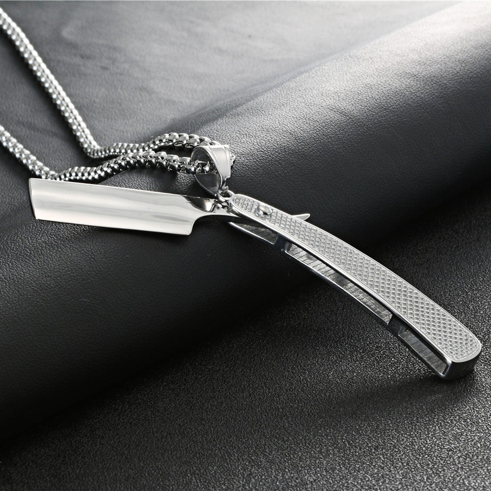 Unisex Retro Titanium Steel Guillotine Pendant - Stylish Large Accessory for Men and Women