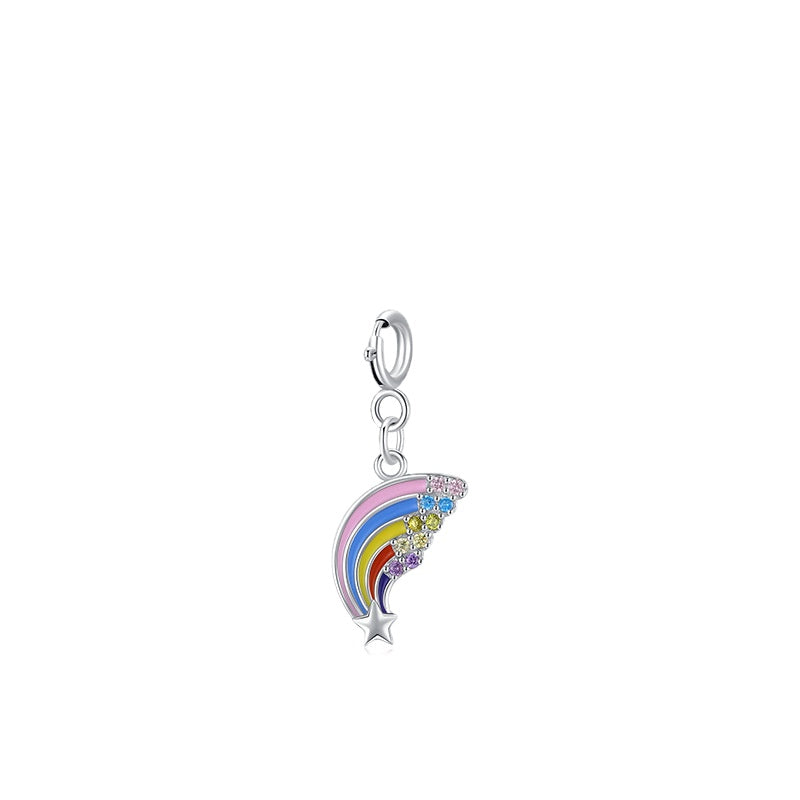 Rainbow Micro Inlaid Sterling Silver Pendant: Everyday Genie Collection