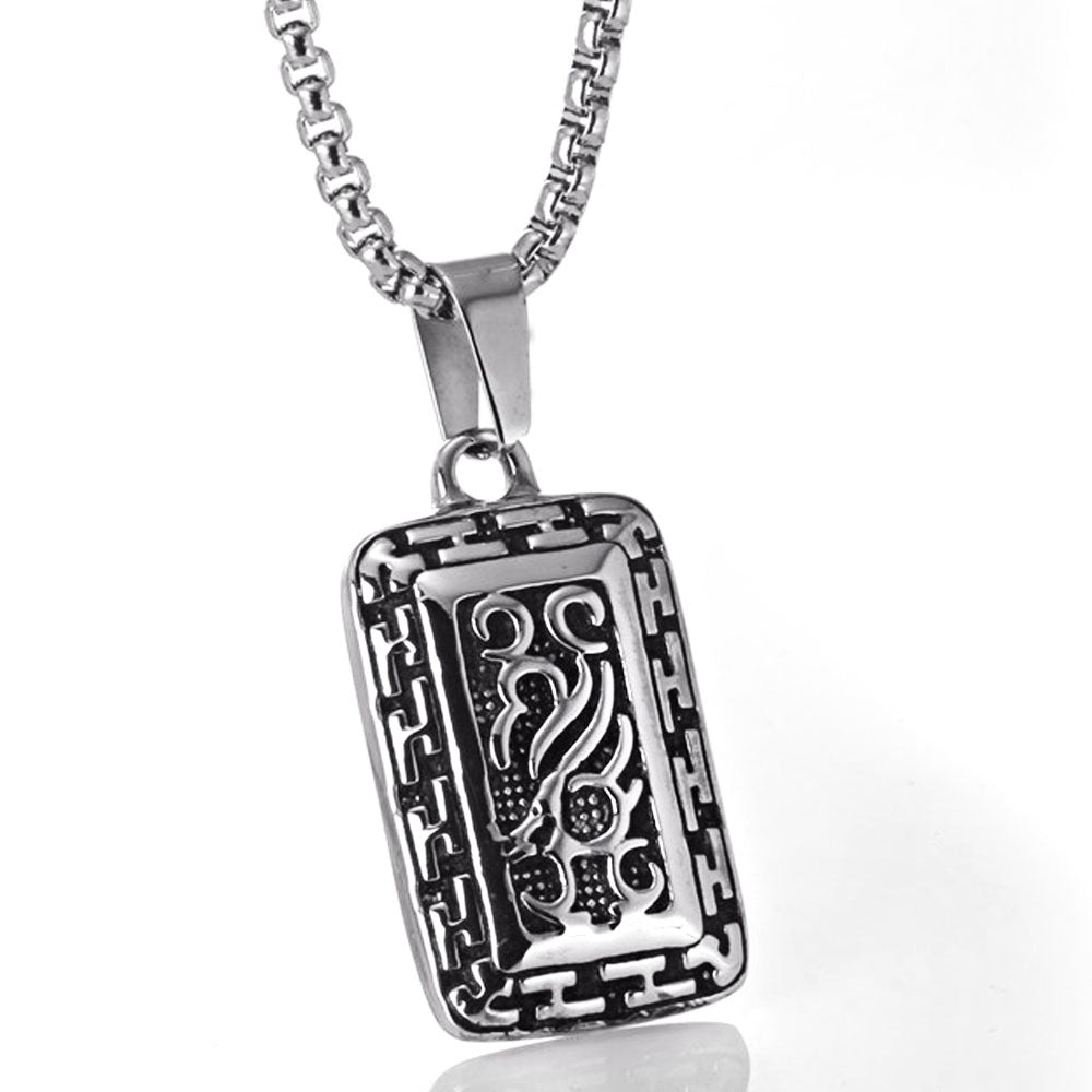 Unisex Retro Military Titanium Steel Pendant Necklace - Crowe Design