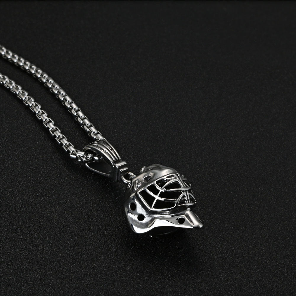 Titanium Steel Knight's Helmet Pendant - Unisex Vintage Accessory in Stainless Steel