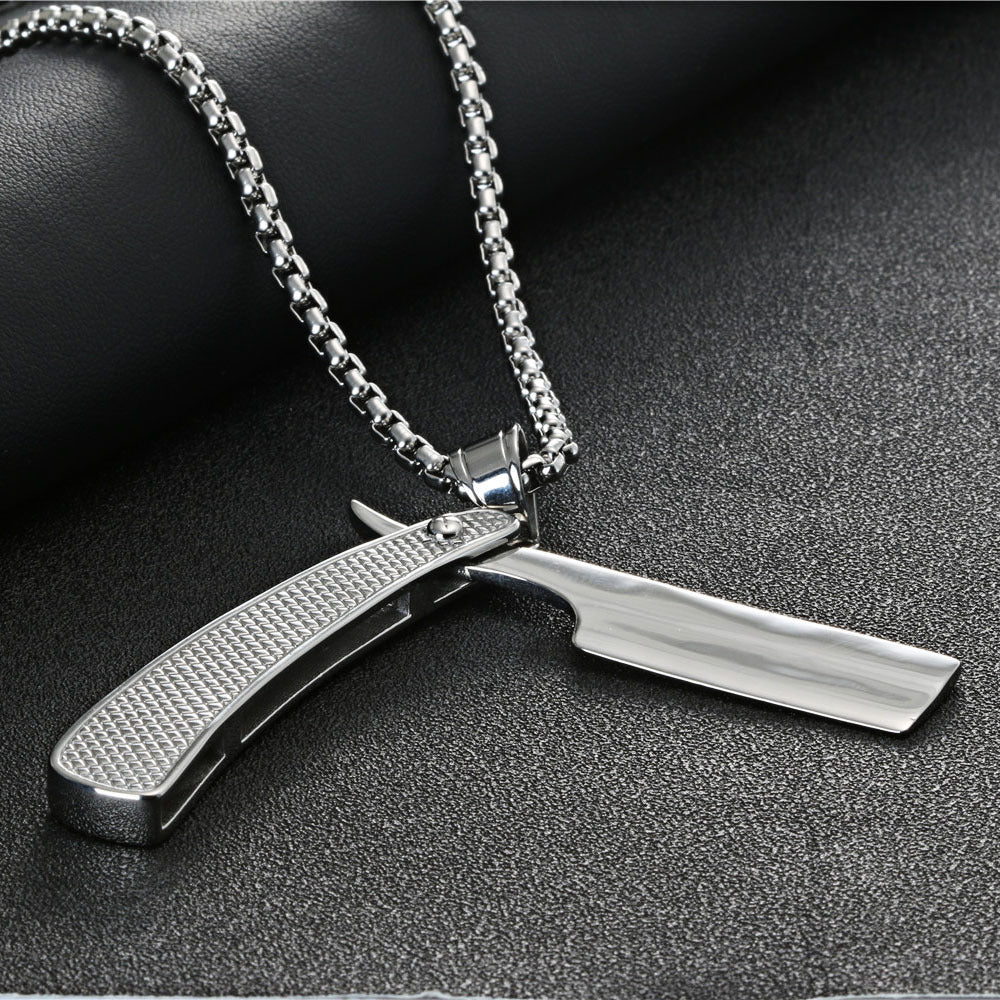 Unisex Retro Titanium Steel Guillotine Pendant - Stylish Large Accessory for Men and Women