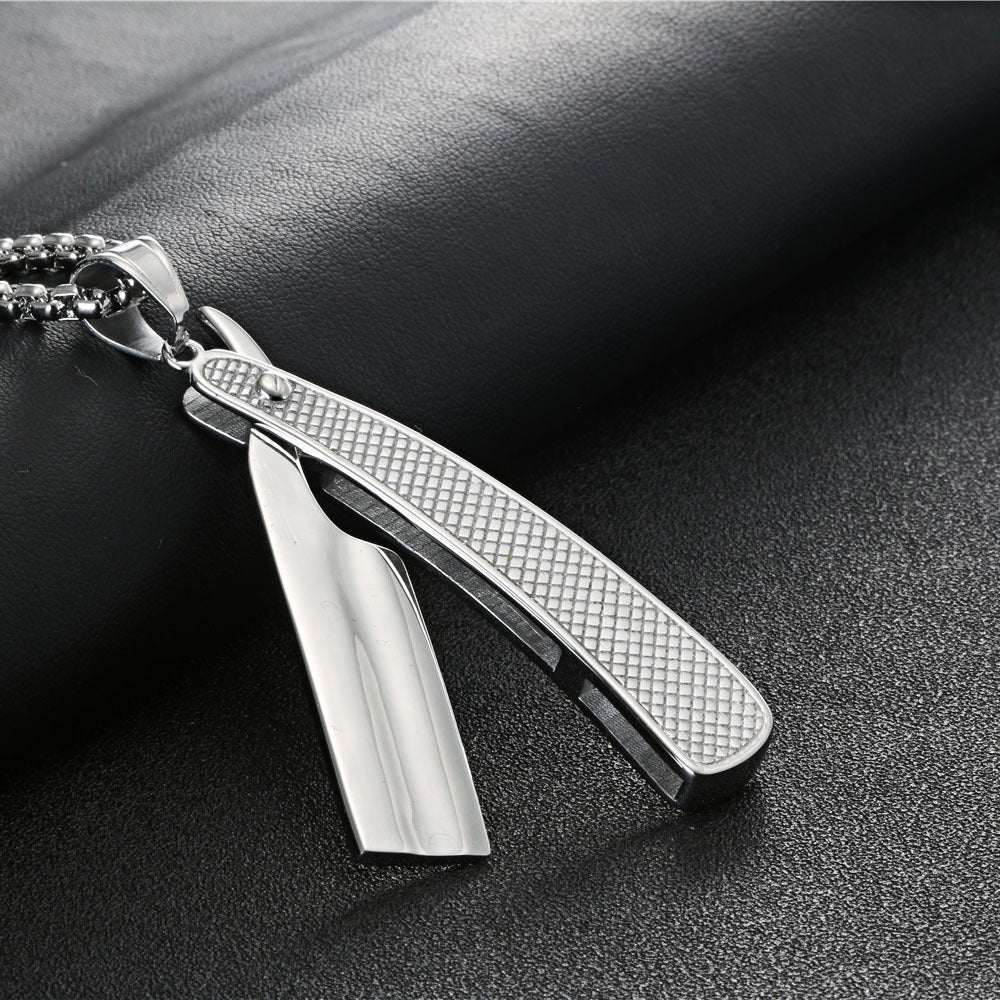 Unisex Retro Titanium Steel Guillotine Pendant - Stylish Large Accessory for Men and Women