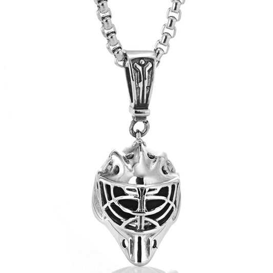 Titanium Steel Knight's Helmet Pendant - Unisex Vintage Accessory in Stainless Steel