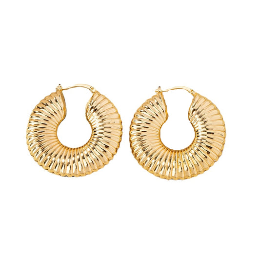 European and American Bestseller: Elegant Metal Texture Earrings for Women - High-End Design and Wholesale Availability