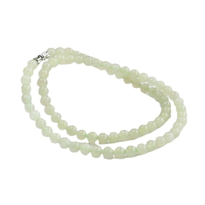 Natural Hetian, Ice Jade, Necklace Beads Jewelry