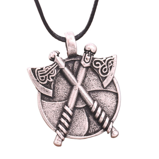 Viking Warrior Zinc Alloy Pendant Necklace for Men - Norse Legacy Collection