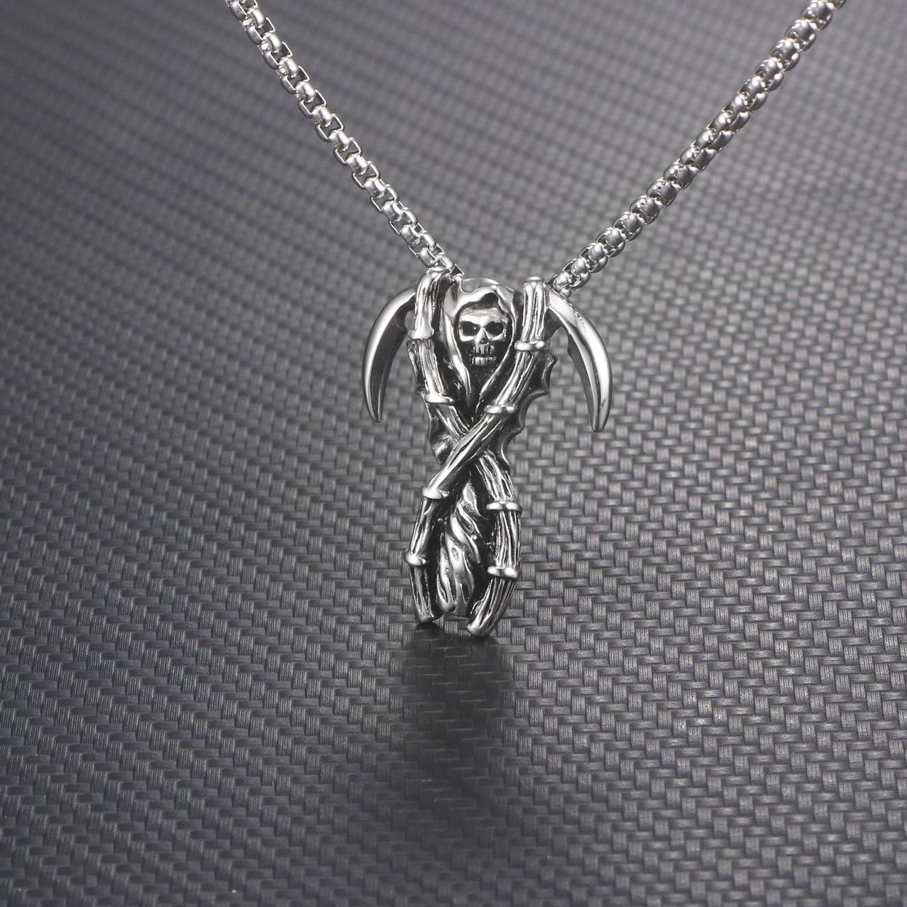 Titanium Steel Retro Reaper Pendant for Men - Personalized Domineering Jewelry