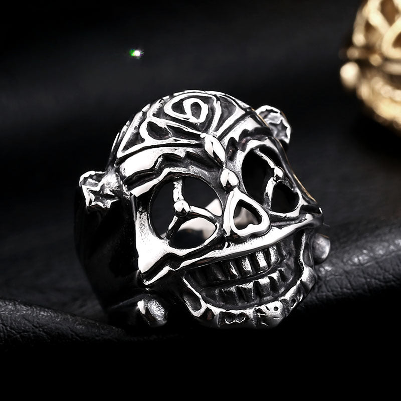 Expendables Stallone Men's Stainless Steel Skull Ring - Bold Adventure Collection