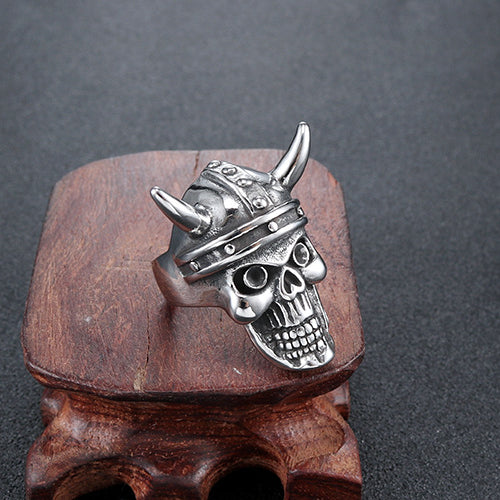 Personalized Vintage Skull Titanium Steel Ring for Men - Oversized Ghost Design