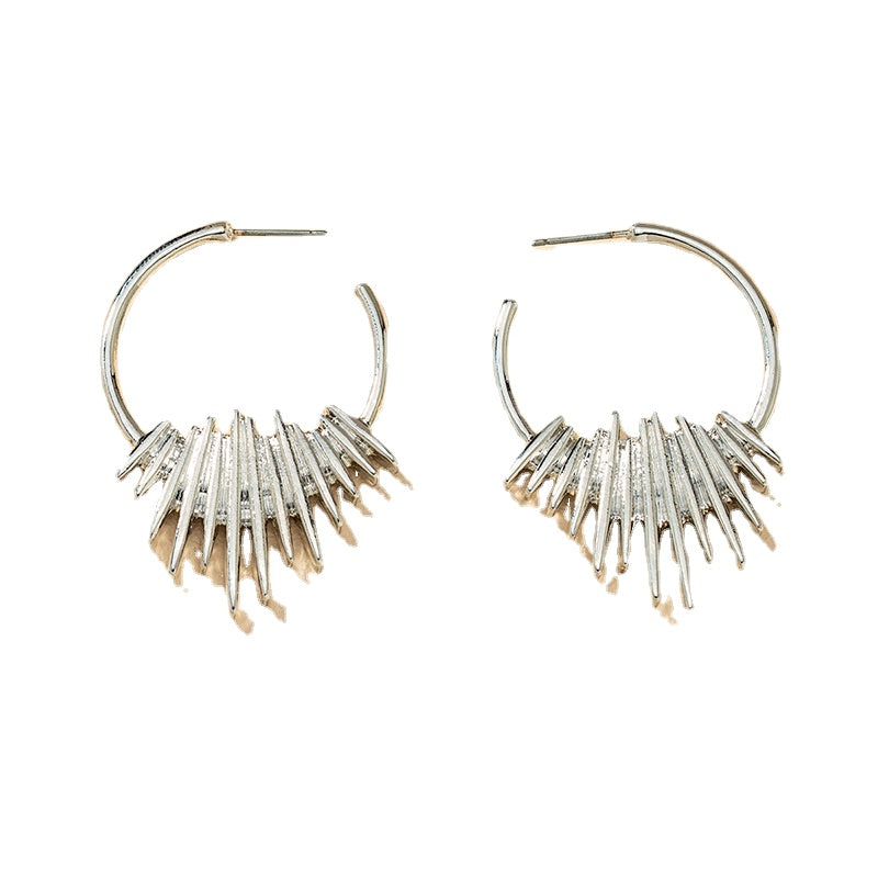 Exaggerated Metal Texture Earrings from Vienna Verve Collection