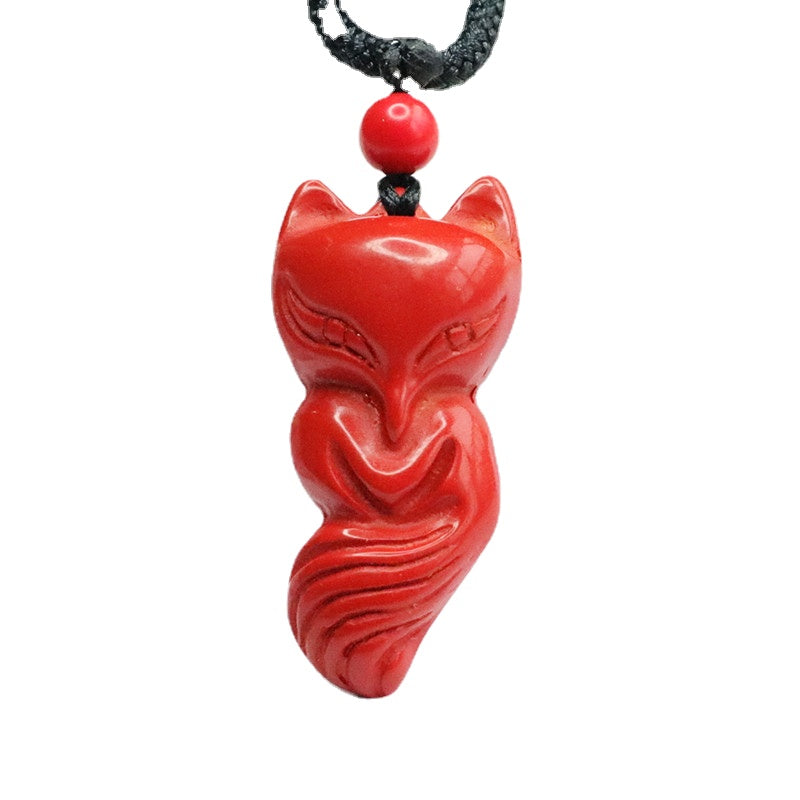 Crimson Sandstone Sly Fox Necklace