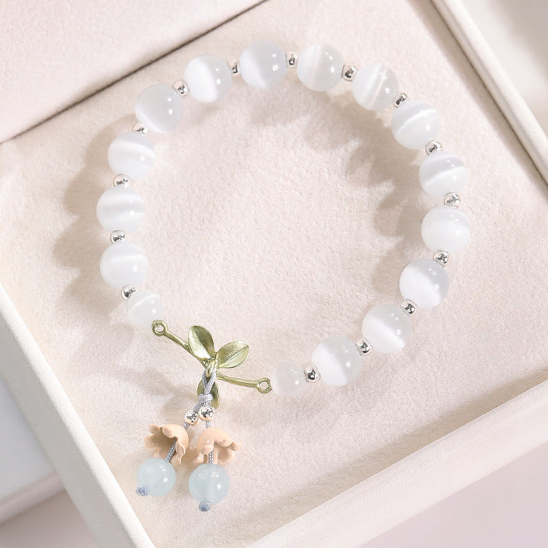 Charming Sterling Silver Crystal and Gemstone Bracelet