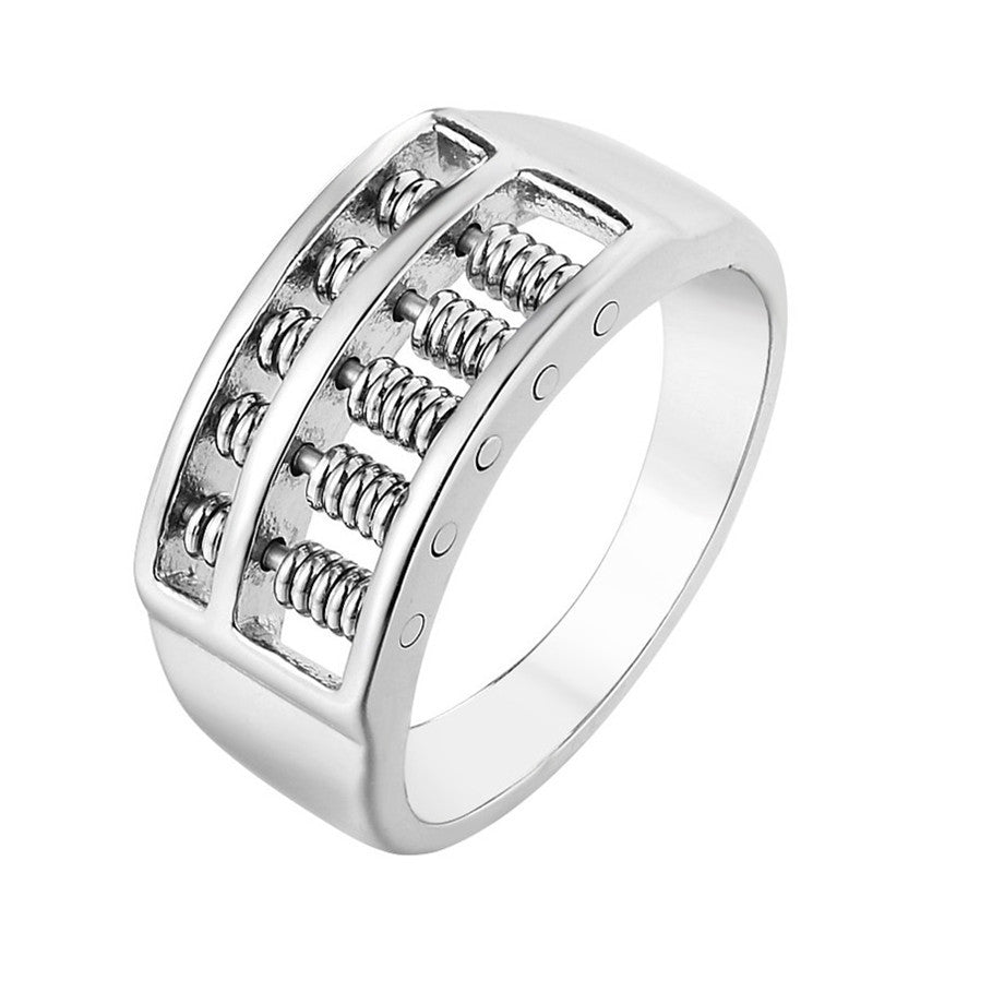 Elegant Titanium Steel Ring with Fashionable Beads