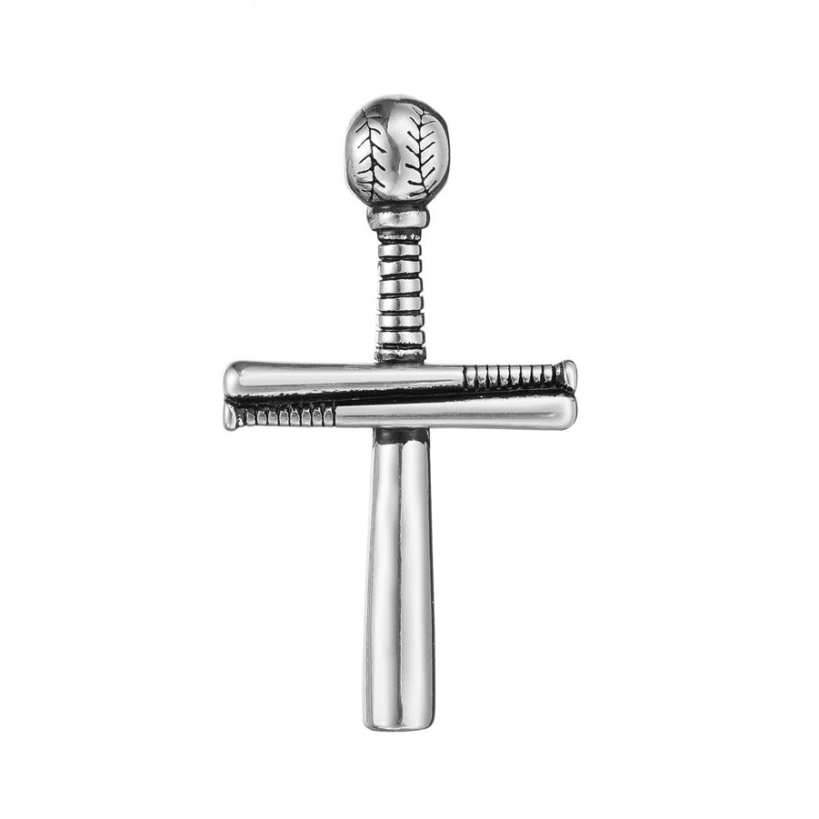 Baseball Cross Titanium Steel Pendant for Men