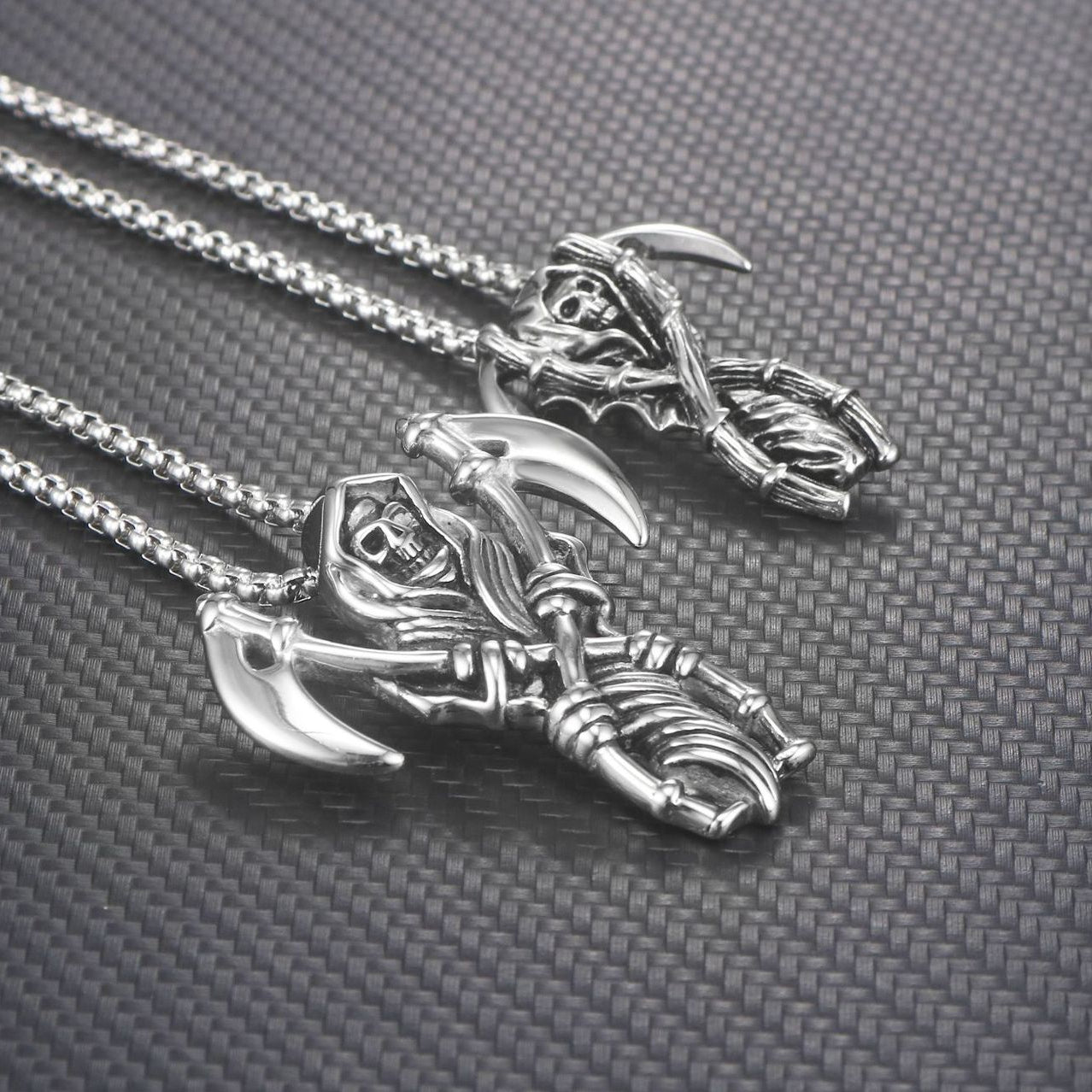 Titanium Steel Retro Reaper Pendant for Men - Personalized Domineering Jewelry