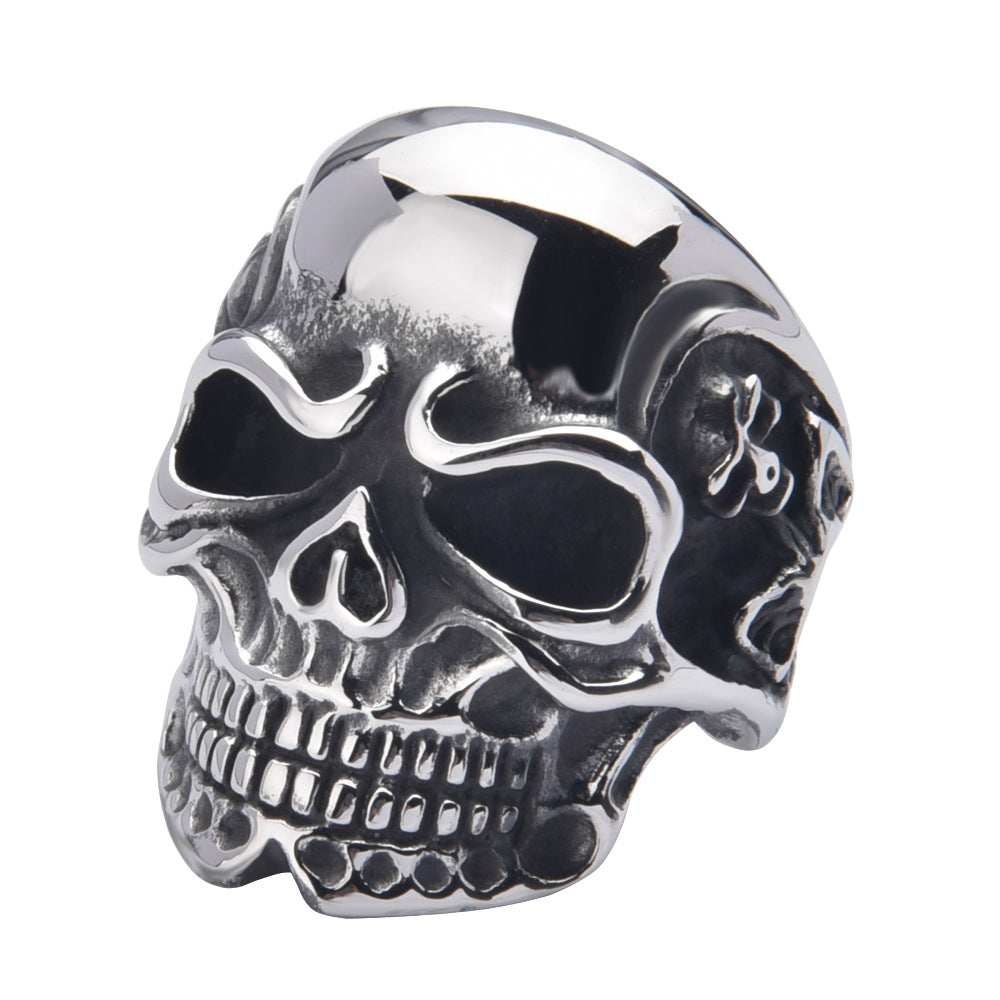 Men's Edgy Skull Ring - Premium Handcrafted Titanium Steel Accessory