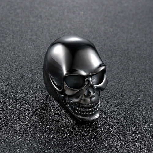 Bold Gothic Totem Skull Ring for Men - Retro Punk Black Ghost Head Jewelry HZ182