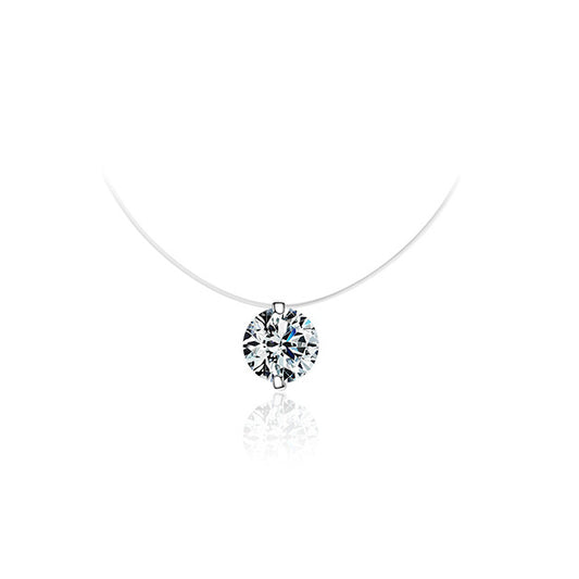 Sterling Silver Elegant Zircon Necklace with Personalized Instagram Style