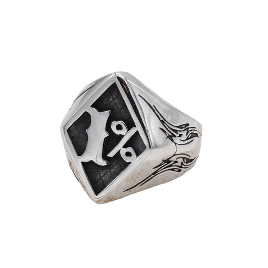 Retro Punk Gothic Men's Titanium Steel Ring with Unique Personalized Design