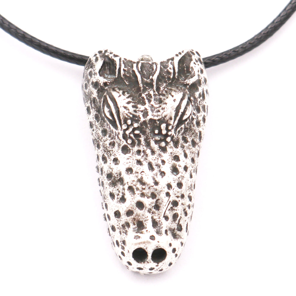 Viking Bullhead Metal Necklace - Norse Legacy Collection Men's Pendant