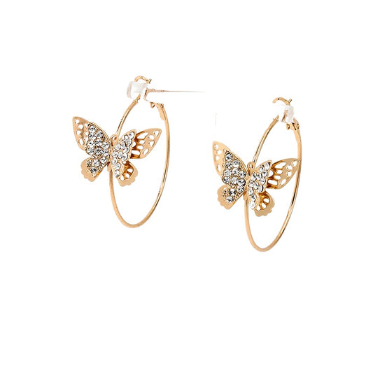 Fairy Style Metal Butterfly Earrings with Wholesale Pricing