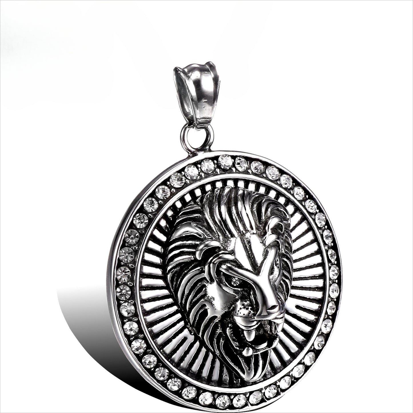 Titanium Steel Retro Lion Head Pendant for Men - European and American Style Jewelry