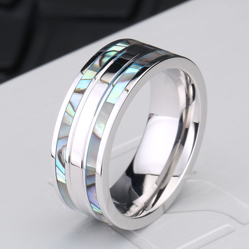 Personalized Titanium Steel Shell Ring for Men - Trendy Korean Fashion Jewelry Wholesale