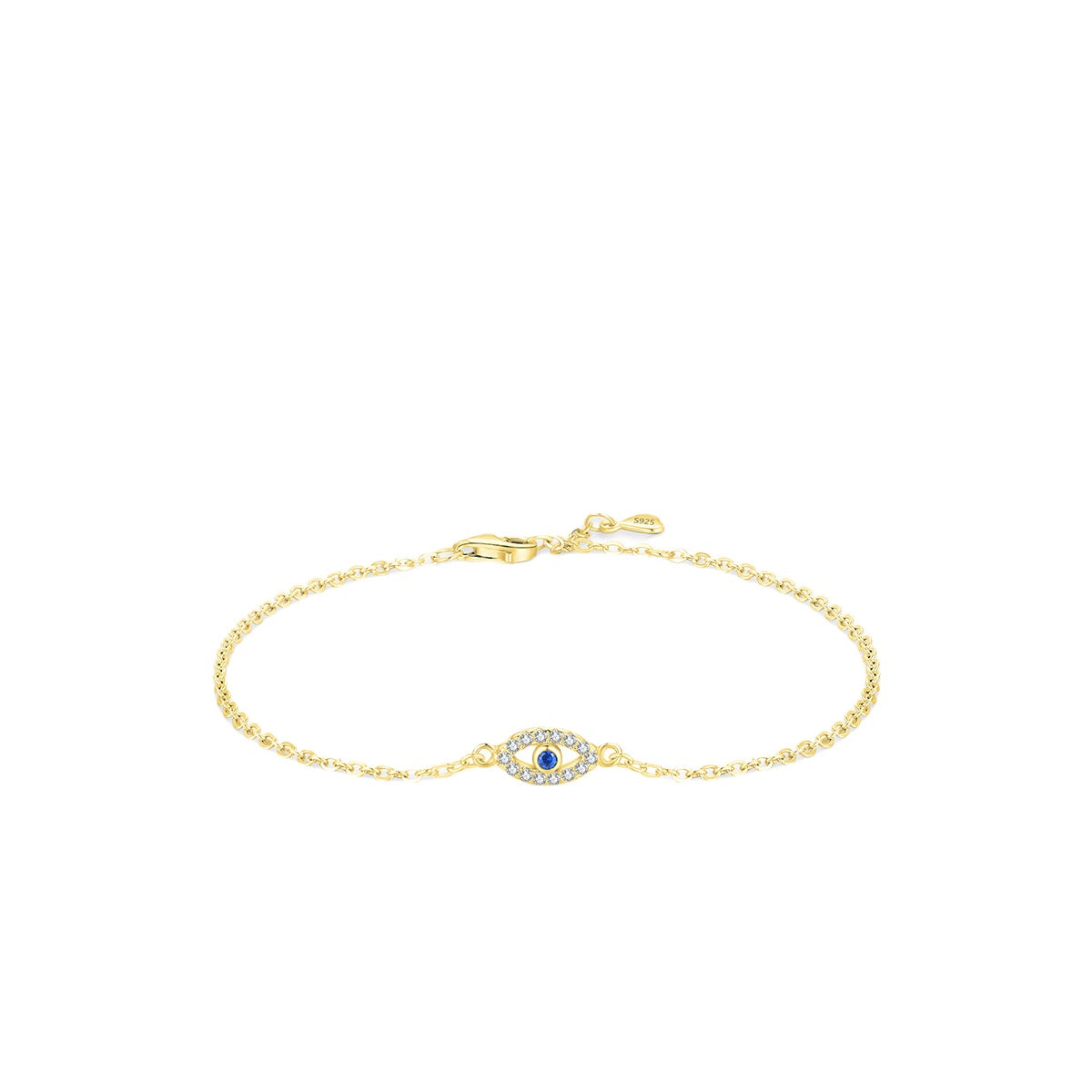 Elegant Sterling Silver Blue Eye Bracelet for Women