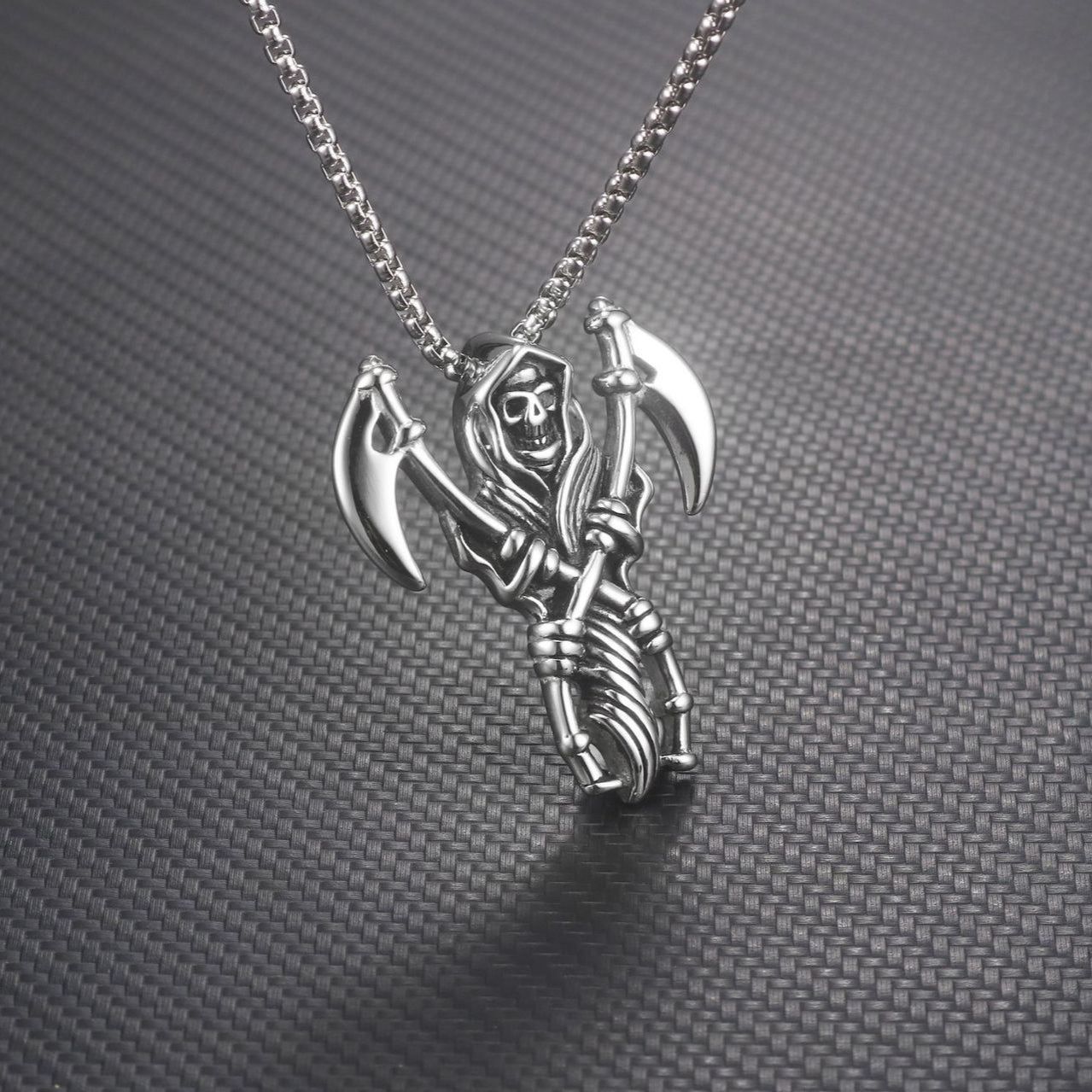 Titanium Steel Retro Reaper Pendant for Men - Personalized Domineering Jewelry