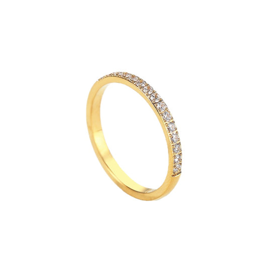 Stylish and Simple Korean Style Zircon Women's Titanium Steel Ring - Instagram Red